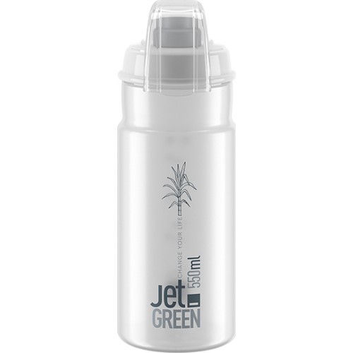 Elite pudele Jet Green+ caurspīdīga, pelēka ar logotipu 550ml