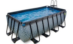 Каменный бассейн EXIT 400x200x122см с фильтрующим насосом - серый