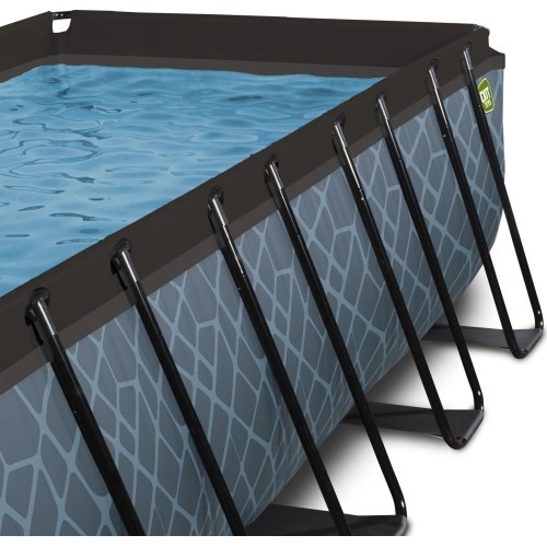 Каменный бассейн EXIT 400x200x122см с фильтрующим насосом - серый