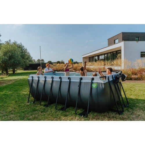 Каменный бассейн EXIT 400x200x122см с фильтрующим насосом - серый