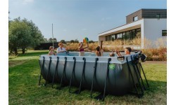 EXIT Akmens baseins 400x200x122cm ar filtra sūkni - pelēks