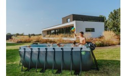 Каменный бассейн EXIT 400x200x122см с фильтрующим насосом - серый