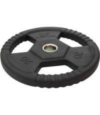 Svaru disks ar gumijas apvalku un rokturiem Bauer Fitness Premium 20kg AC-1496