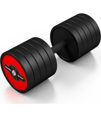 Rubber Coated Dumbbell Marbo Sport, Red, 42,5 kg