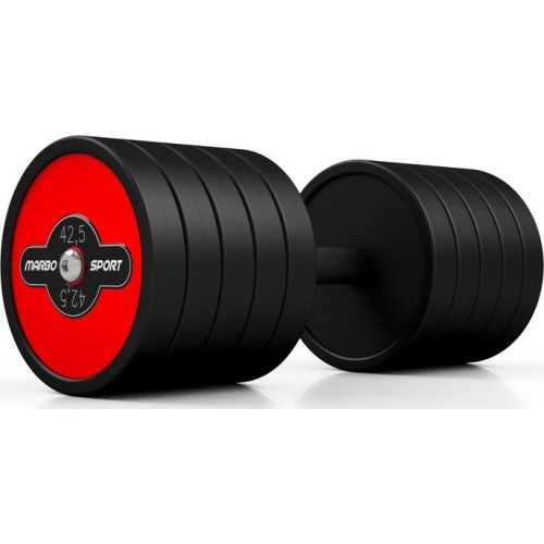 Обрезиненная гантель Marbo Sport, красная, 42,5 кг