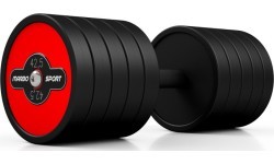 Обрезиненная гантель Marbo Sport, красная, 42,5 кг