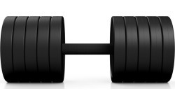 Ar gumiju pārklāta hantele Marbo Sport, sarkana, 42,5 kg