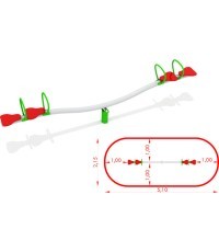 Keturvietė metalinė sūpynė - svarstyklės modelis CM-1700 1
