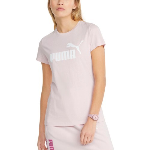 Женская футболка Puma Ess Logo Tee розовая 586775 82