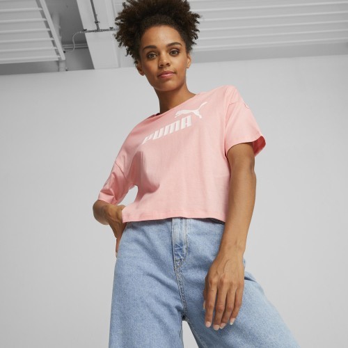 Топ женский Puma Ess Cropped Logo розовый 586866 67