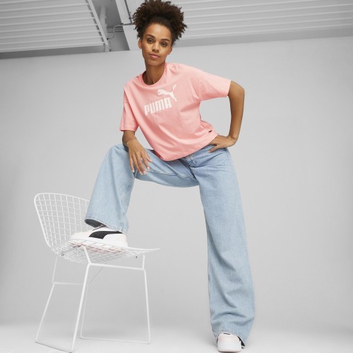 Топ женский Puma Ess Cropped Logo розовый 586866 67