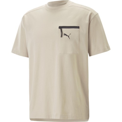 Мужская хлопковая футболка Puma Open Road Tee Granola Creamy 673401 88