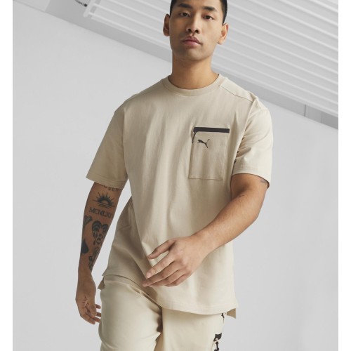 Puma Open Road Tee vīriešu kokvilnas T-krekls Granola Creamy 673401 88