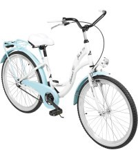Dviratis AZIMUT Julie 24" 2023 balti tirkīza