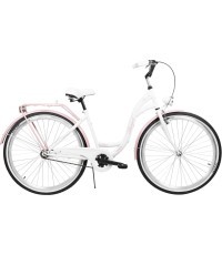 Dviratis AZIMUT City Lux 28" 2023 balts-rozā