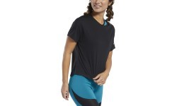Reebok Wor Comm Poly Tee sieviešu krekls melns FQ0401