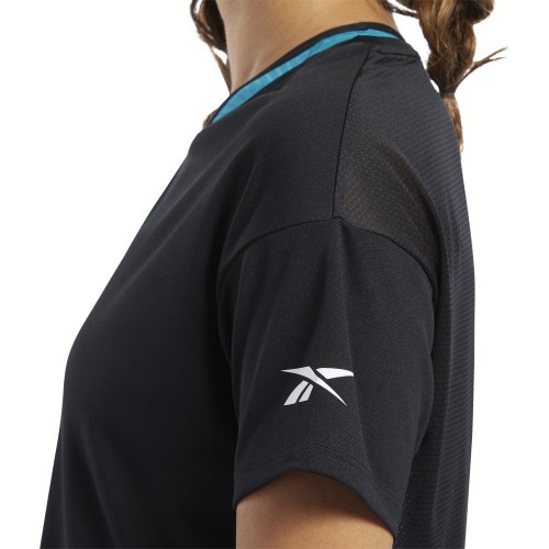 Reebok Wor Comm Poly Tee sieviešu krekls melns FQ0401