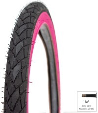 Шина с внутренней трубкой Dsi, 18x1.75 (47-355) AV40, розовая