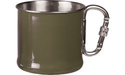 Nerūsējošā tērauda krūze ar karabīni, 500 ml, zaļa