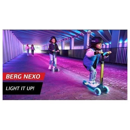 Skrejritenis BERG Nexo, saliekams, spīdoši riteņi, magnētiska platforma, zaļš