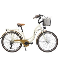 Велосипед AZIMUT Sarema 26" ALU TX-7 2023 кремовый полуматовый