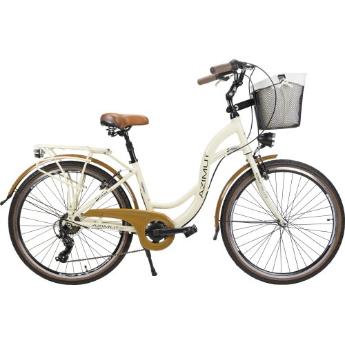 Велосипед AZIMUT Sarema 26" ALU TX-7 2023 кремовый полуматовый