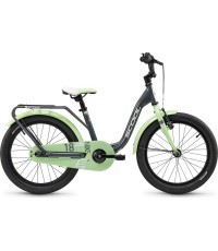 Velosipēds S'COOL niXe 18" 1-ātruma coaster-brake alumīnija, tumši pelēks-pasteļzaļš