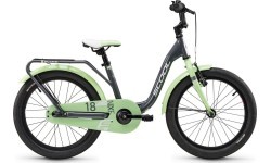 S'COOL niXe 18" 1-speed coaster-brake aluminium bike, dark grey-pastel green