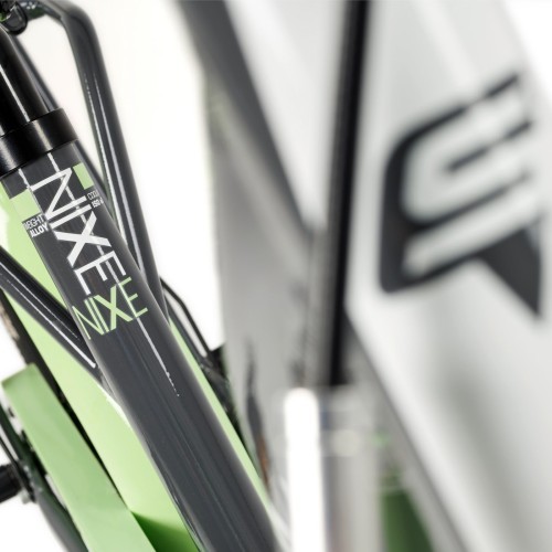 Velosipēds S'COOL niXe 18" 1-ātruma coaster-brake alumīnija, tumši pelēks-pasteļzaļš