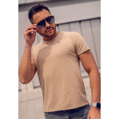 J.Style Men's T-Shirt Beige 8S2005-91
