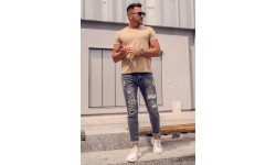 J.Style Men's T-Shirt Beige 8S2005-91