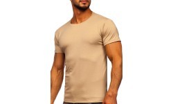 J.Style Men's T-Shirt Beige 8S2005-91