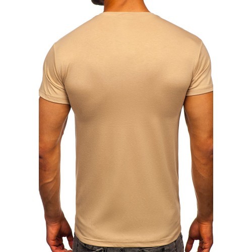 J.Style Men's T-Shirt Beige 8S2005-91