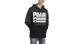 Puma džemperis Rebel Up Hoodie Grey Black