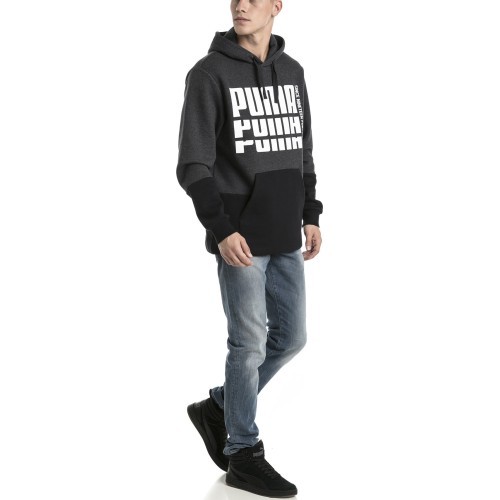 Толстовка Puma Rebel Up Hoodie Grey Black