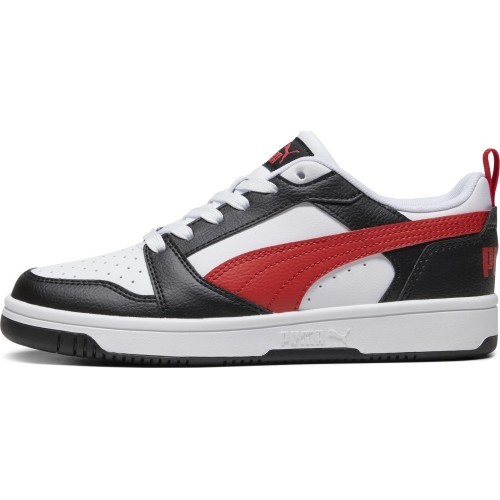 Puma Rebound V6 Lo Jr apavi pusaudžiem Black White Red 393833 04
