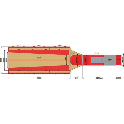 Комплект матов для приземления на соревнованиях по опорному прыжку с верхним матом, 15,60 м², сертификат FIG