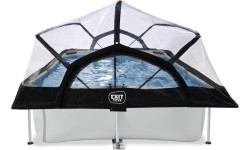 EXIT Soft Grey pool 300x200x65cm with filter pump and dome - grey