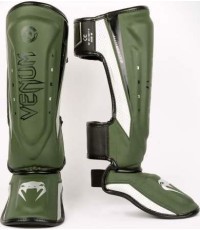 Venum Elite Evo Shinguards - haki/sudraba krāsas