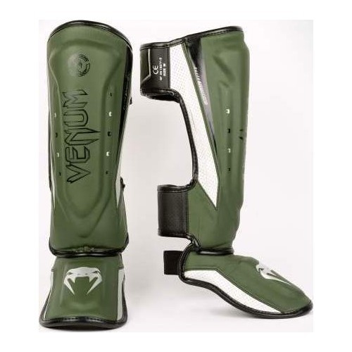 Venum Elite Evo Shinguards - haki/sudraba krāsas