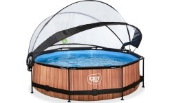 Baseins EXIT Wood ø300 x 76 cm ar jumtiņu un filtru