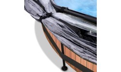 Baseins EXIT Wood ø300 x 76 cm ar jumtiņu un filtru