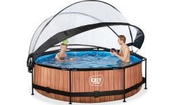 Baseins EXIT Wood ø300 x 76 cm ar jumtiņu un filtru