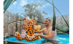 Baseins EXIT Wood ø300 x 76 cm ar jumtiņu un filtru