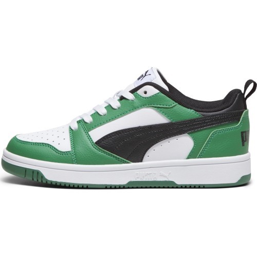 Puma pusaudžu apavi Rebound V6 Lo Jr Black White Green 393833 05