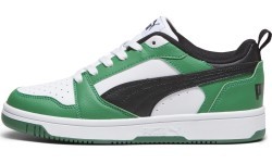 Puma pusaudžu apavi Rebound V6 Lo Jr Black White Green 393833 05