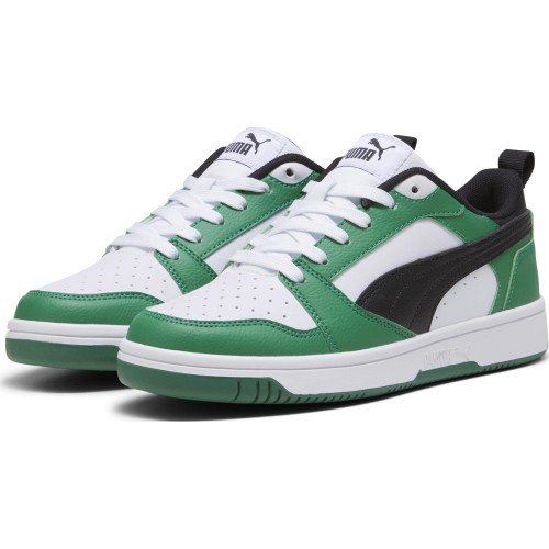 Puma pusaudžu apavi Rebound V6 Lo Jr Black White Green 393833 05