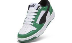 Puma pusaudžu apavi Rebound V6 Lo Jr Black White Green 393833 05
