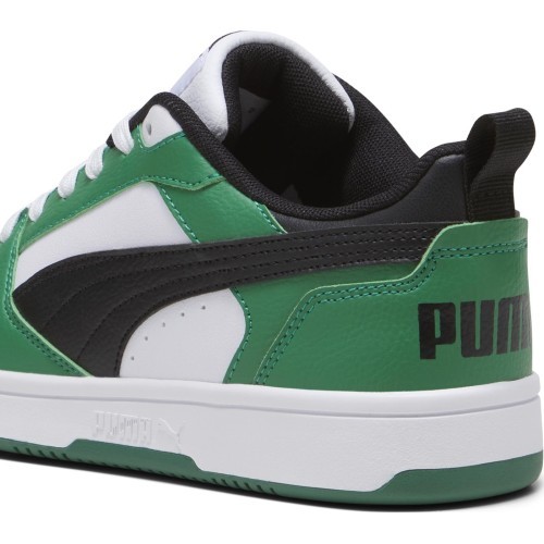 Puma pusaudžu apavi Rebound V6 Lo Jr Black White Green 393833 05