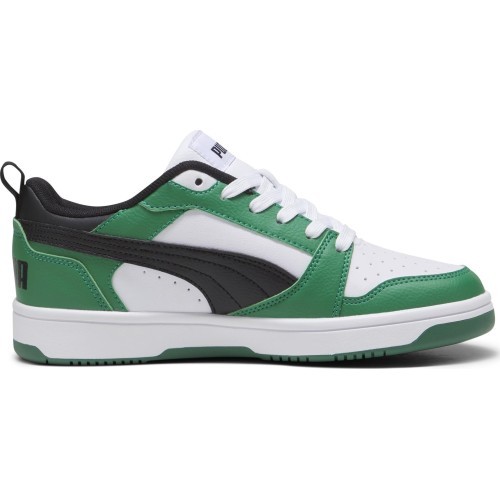 Puma pusaudžu apavi Rebound V6 Lo Jr Black White Green 393833 05